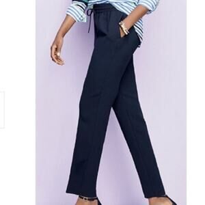 Talbots Black Crepe EASTPORT Elastic Waist Drawstring Tie Pants SMALL